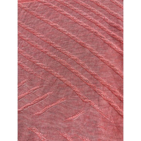 Chicos Women Top Size 2 Medium Pink Short Dolman Sleeve Texture Casual Pullover - Picture 6 of 9